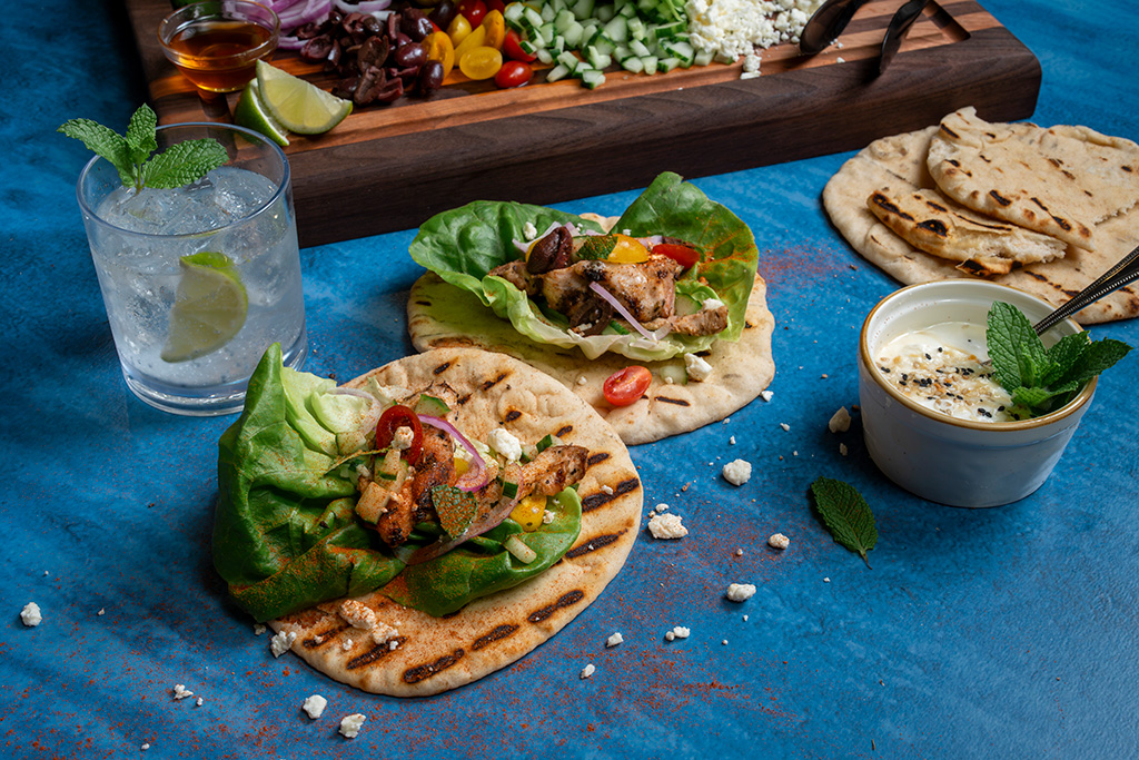 Greek Chicken Lettuce Wrap Board